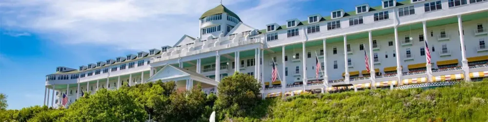Exterior of the Grand Hotel on Mackinac Island in Michigan